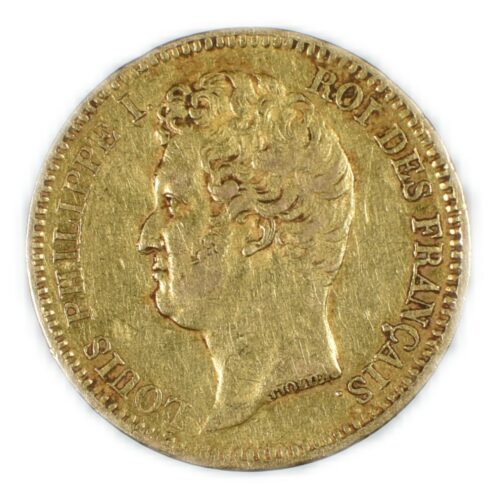 LOUIS PHILIPPE IER 20 FRANCS OR 1830 REVERS