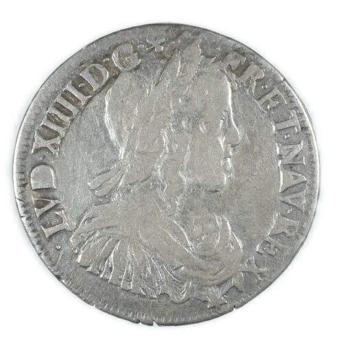 LOUIS XIV DEMI ECU 1646 MONTPELLIER OBVERSE