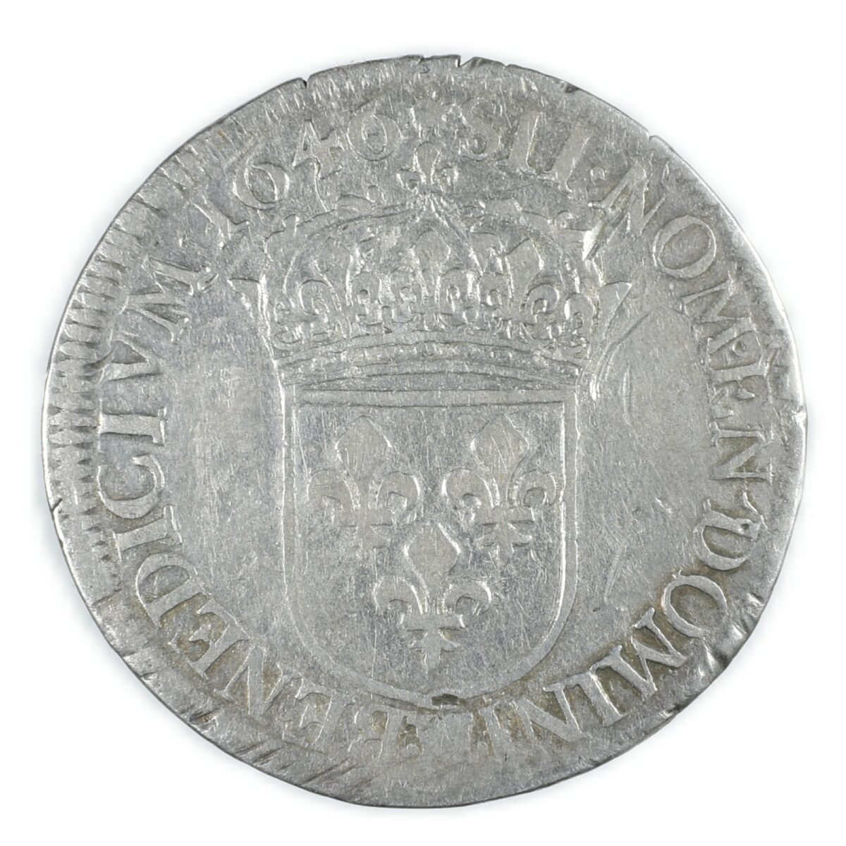 LOUIS XIV DEMI ECU 1646 MONTPELLIER REVERS