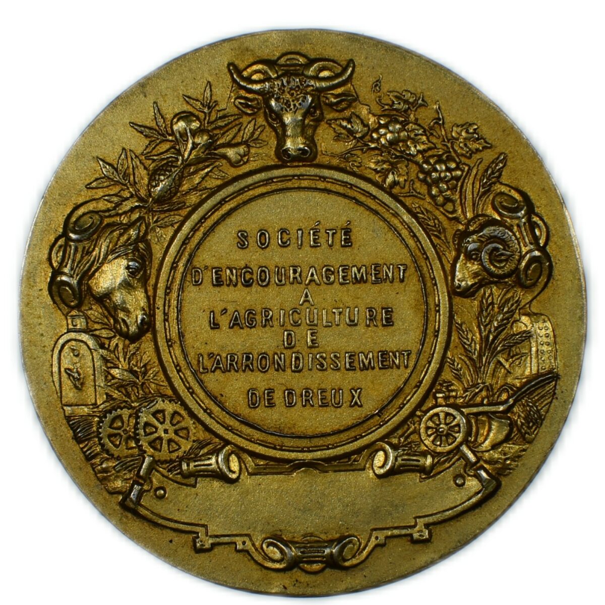 MEDAILLE AGRICULTURE VERMEIL REVERS