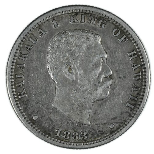 HAWAII QUARTER DOLLAR 1883 AVERS