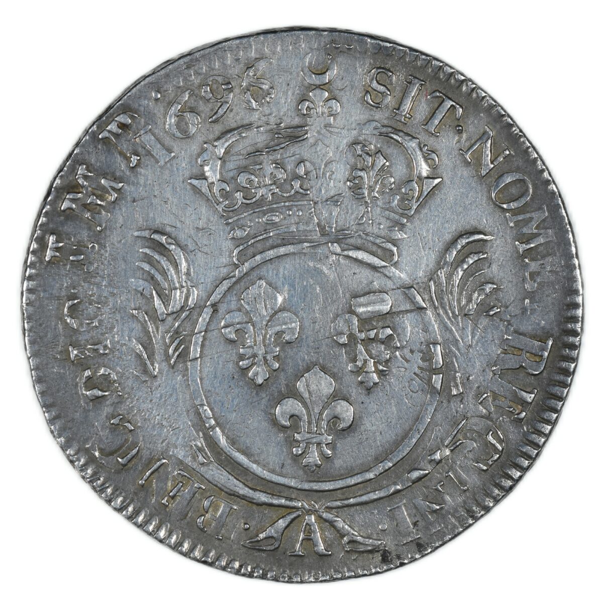 LOUIS XIV ECU 1696 PARIS REVERS