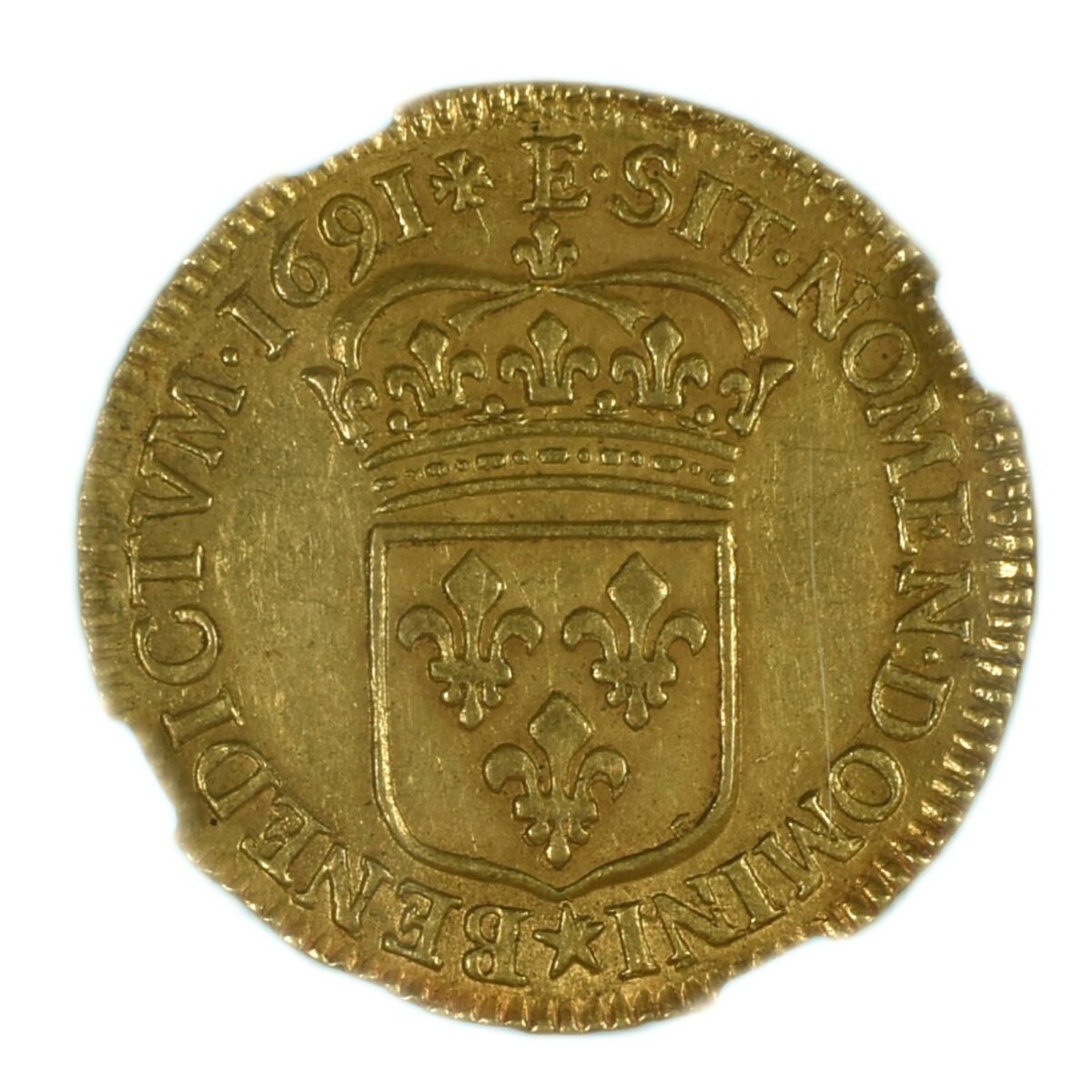 LOUIS XIV LOUIS OR REVERS 1691 E TOURS PLOZEVET