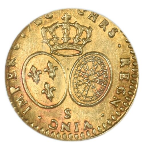 LOUIS XV DEMI LOUIS OR 1768 S REIMS REVERS