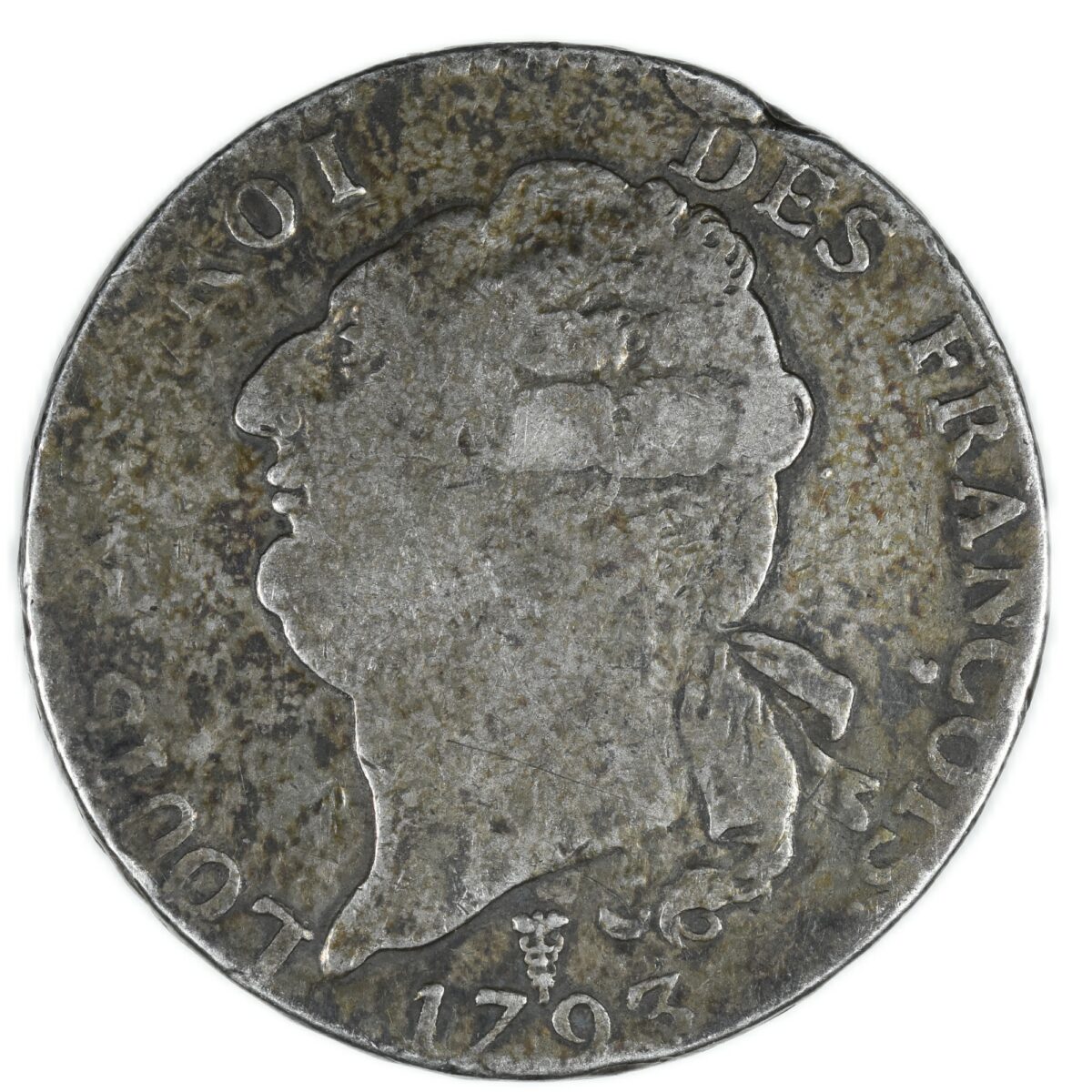 LOUIS XVI ECU 1793 BORDEAUX AVERS