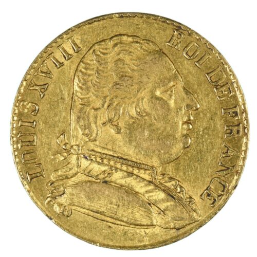 LOUIS XVIII 20 FRANCS 1815 LONDRES AVERS