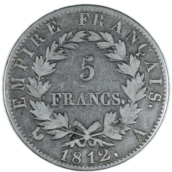 NAPOLEON IER 5 FRANCS 1812 PARIS AVERS