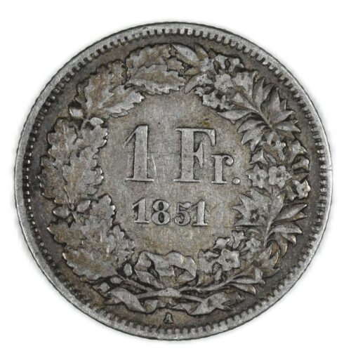 SUISSE FRANC 1851 AVERS