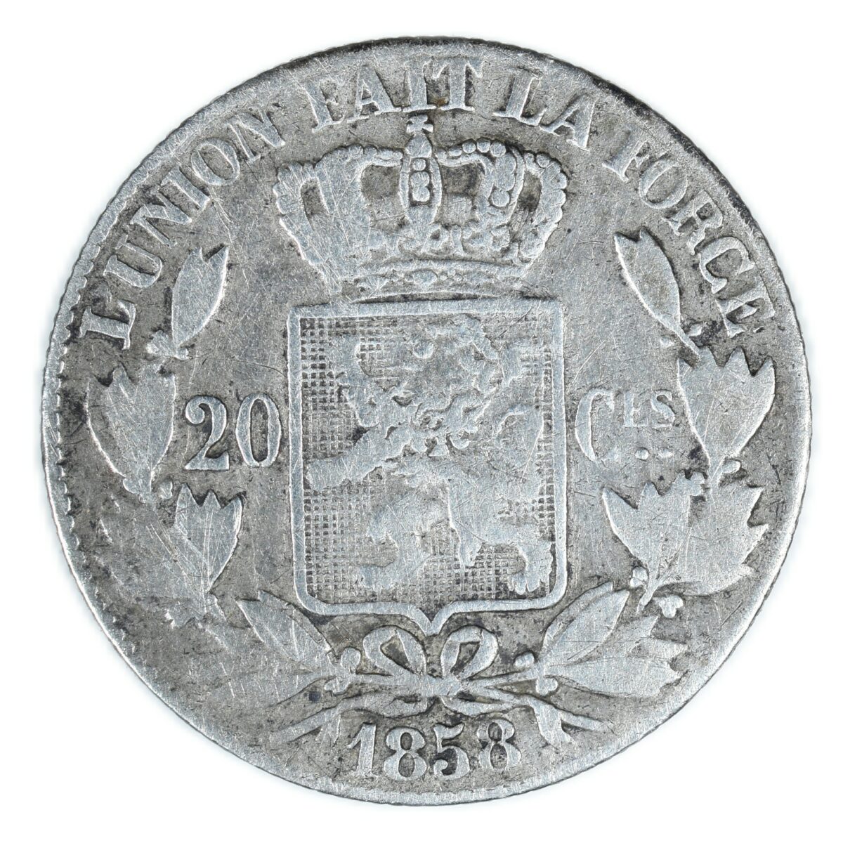 BELGIQUE 20 CENTIMES 1858 AVERS