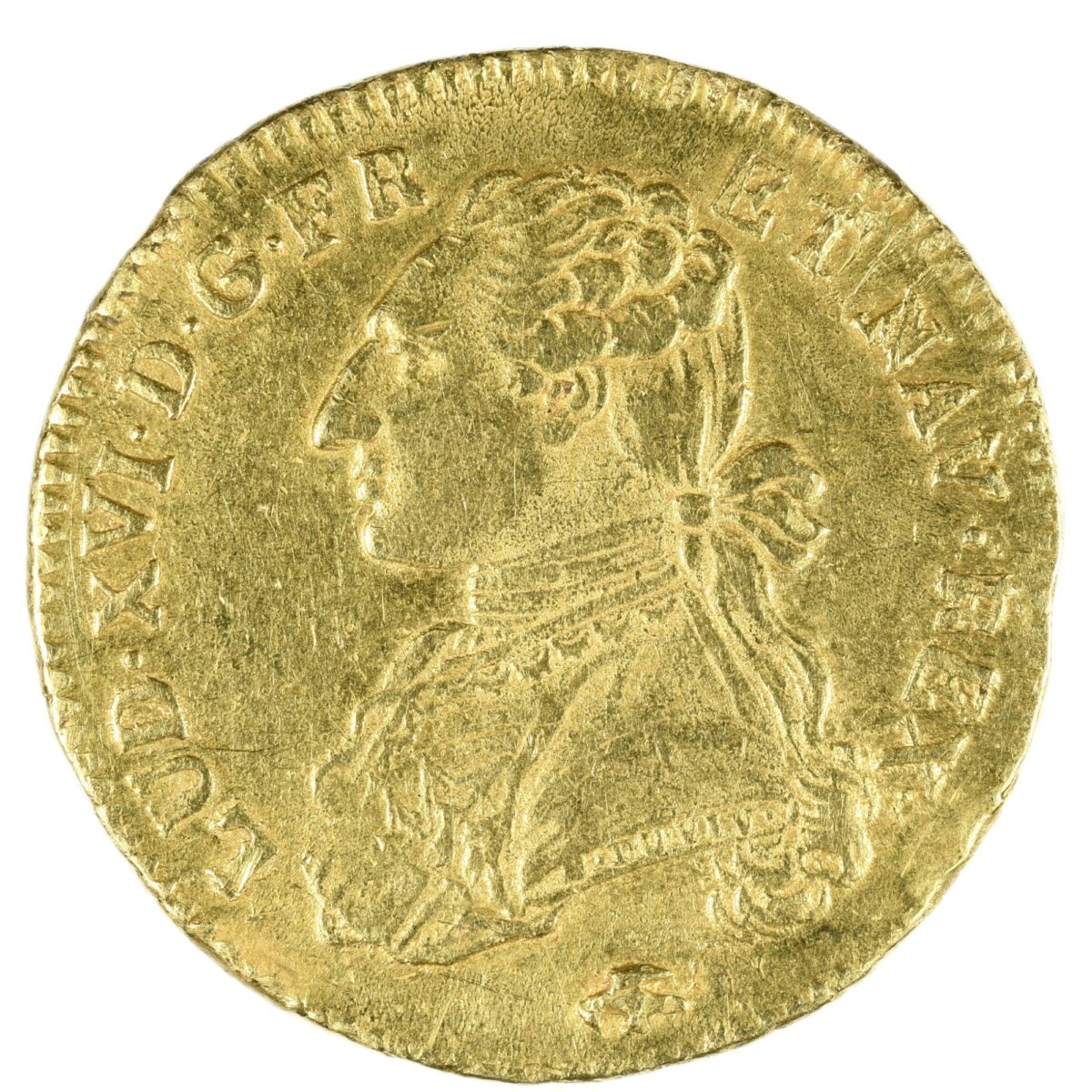 LOUIS XVI DOUBLE BUSTE HABILLE OR 1776 LYON AVERS