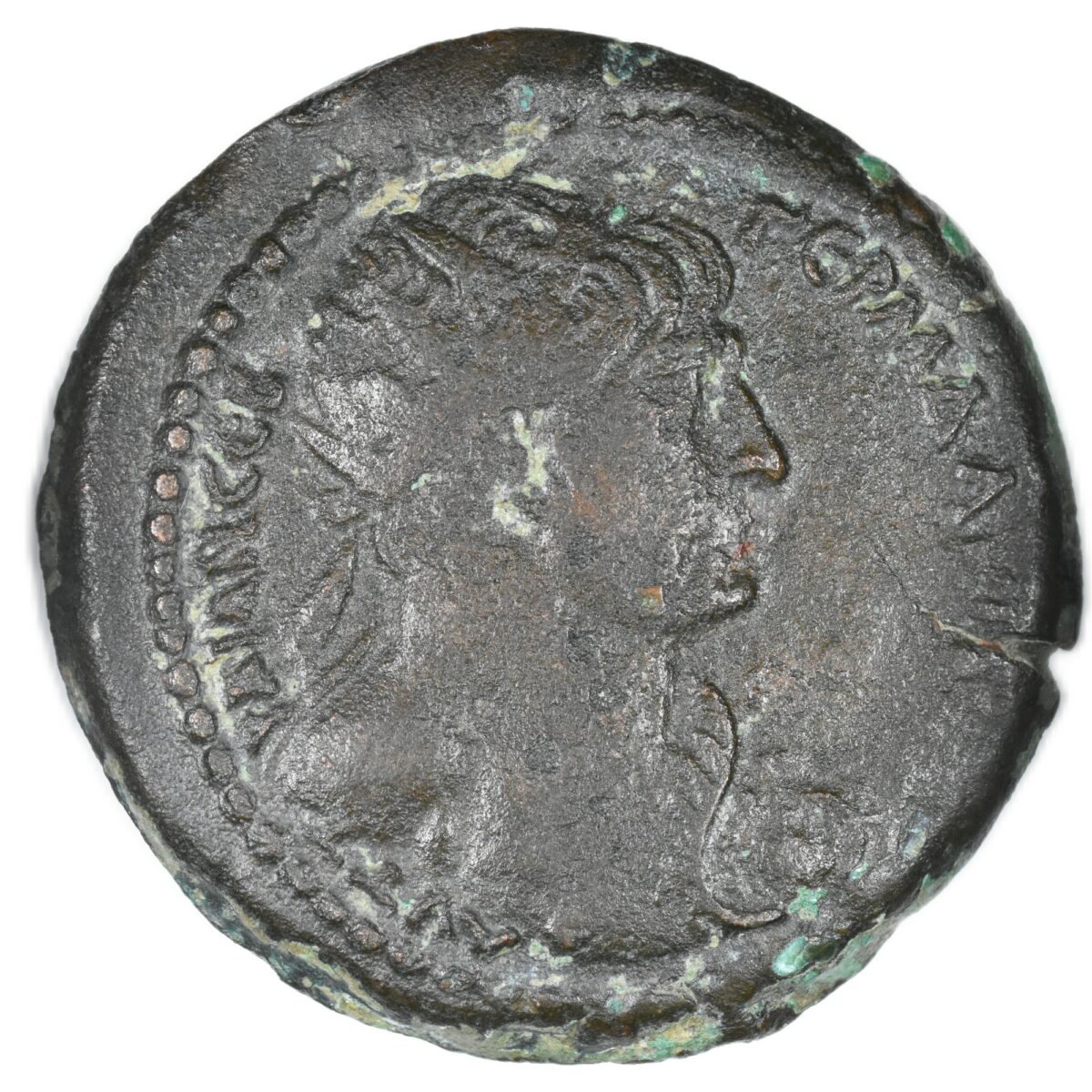 TRAJAN TETRADRACHME TYCHE RARE AVERS