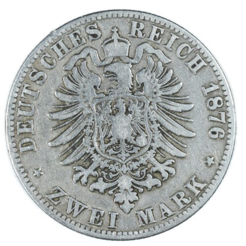 2 MARK ANHALT 1876 REVERS