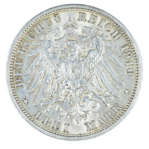 3 MARK SACHSEN 1910 REVERS