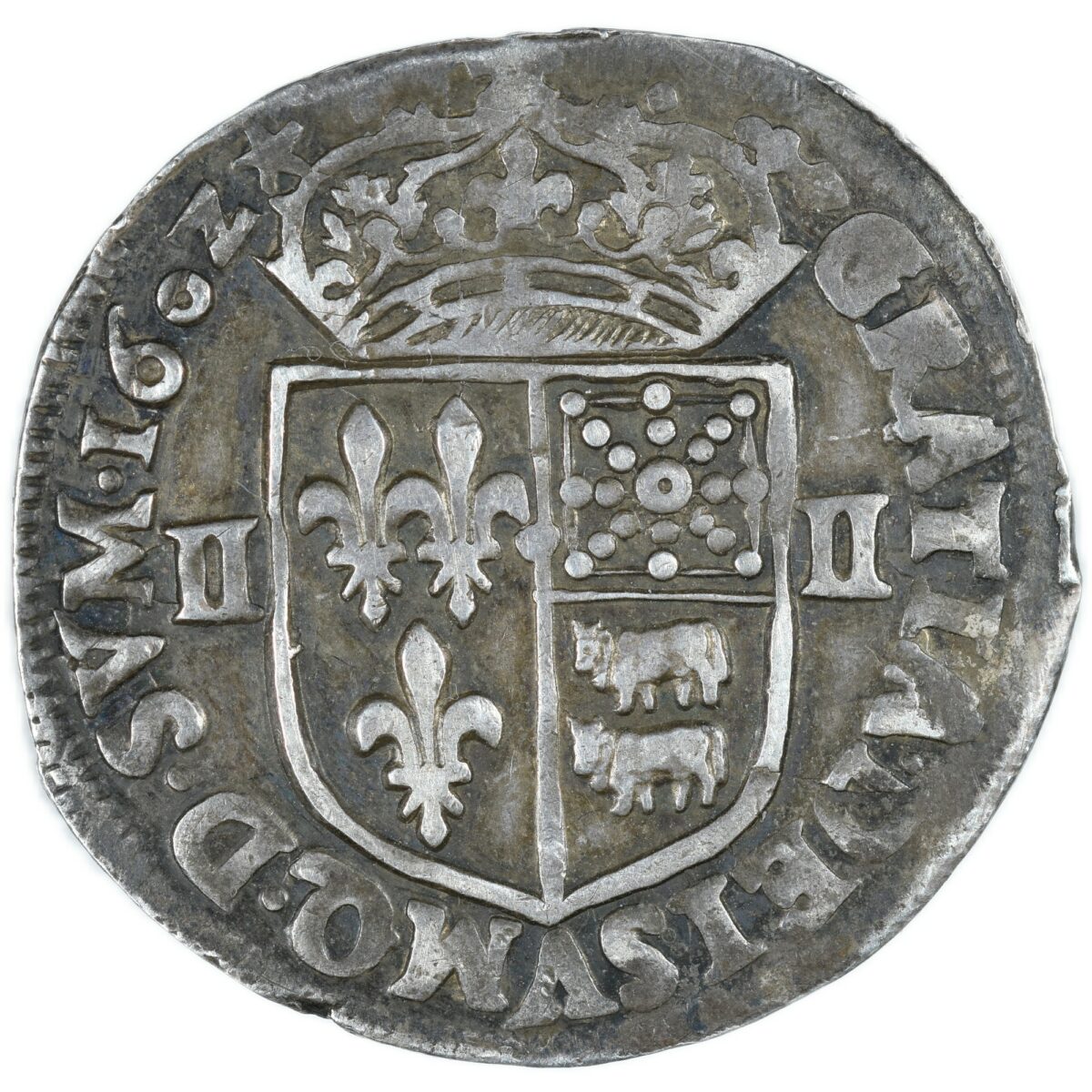 HENRI IV QUART ECU BEARN 1602 AVERS