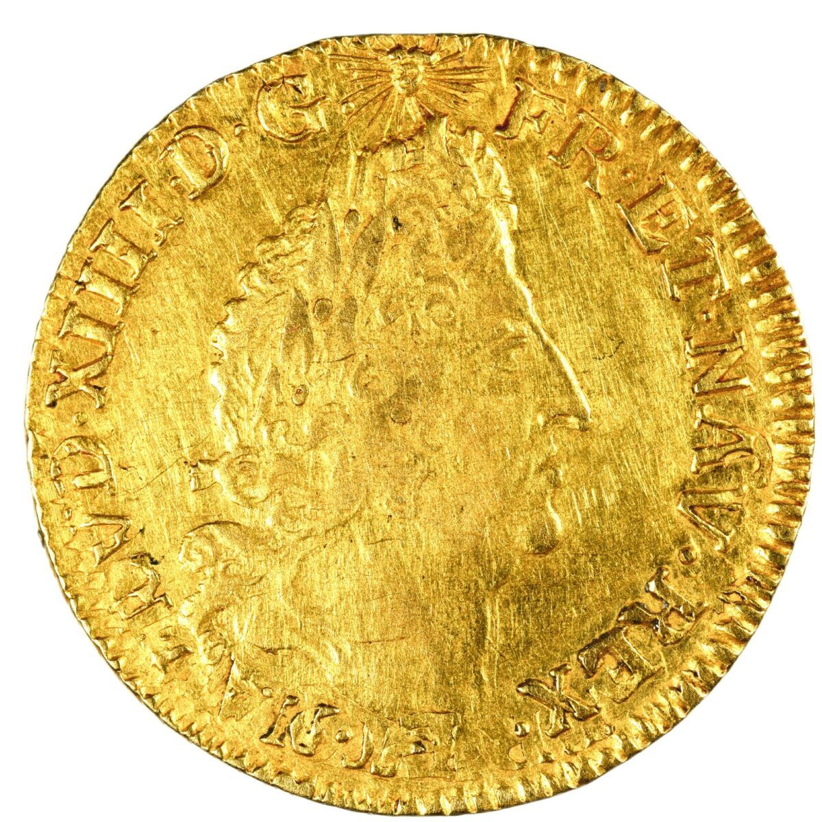 LOUIS XIV LOUIS OR 4 L 1696 STRASBOURG AVERS