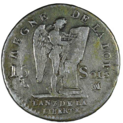 LOUIS XVI 15 SOLS 1791 MARSEILLE REVERS