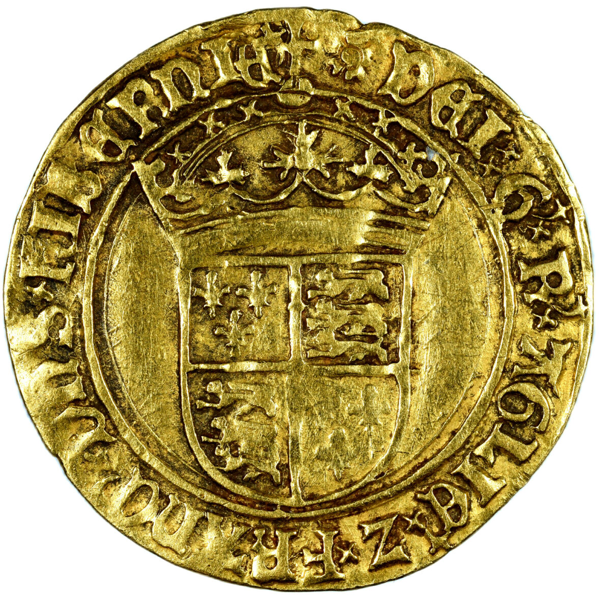 ANGLETERRE HENRY VIII CROWN OR AVERS