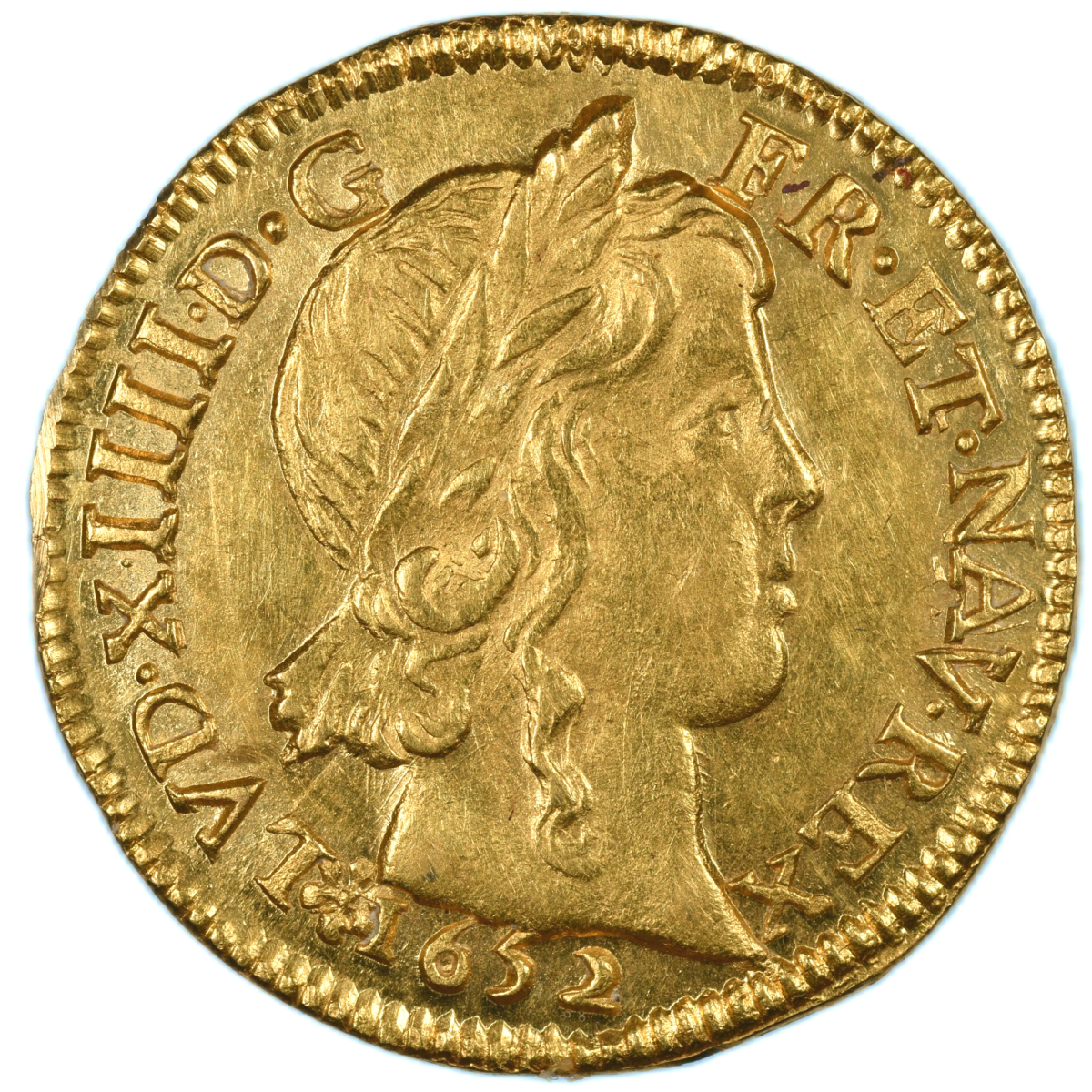 LOUIS XIV LOUIS OR 1652 TOURS AVERS