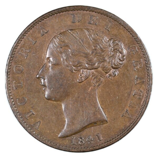 ANGLETERRE HALF PENNY 1841 AVERS