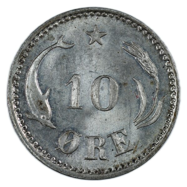 DANEMARK 10 ORE 1889 REVERS