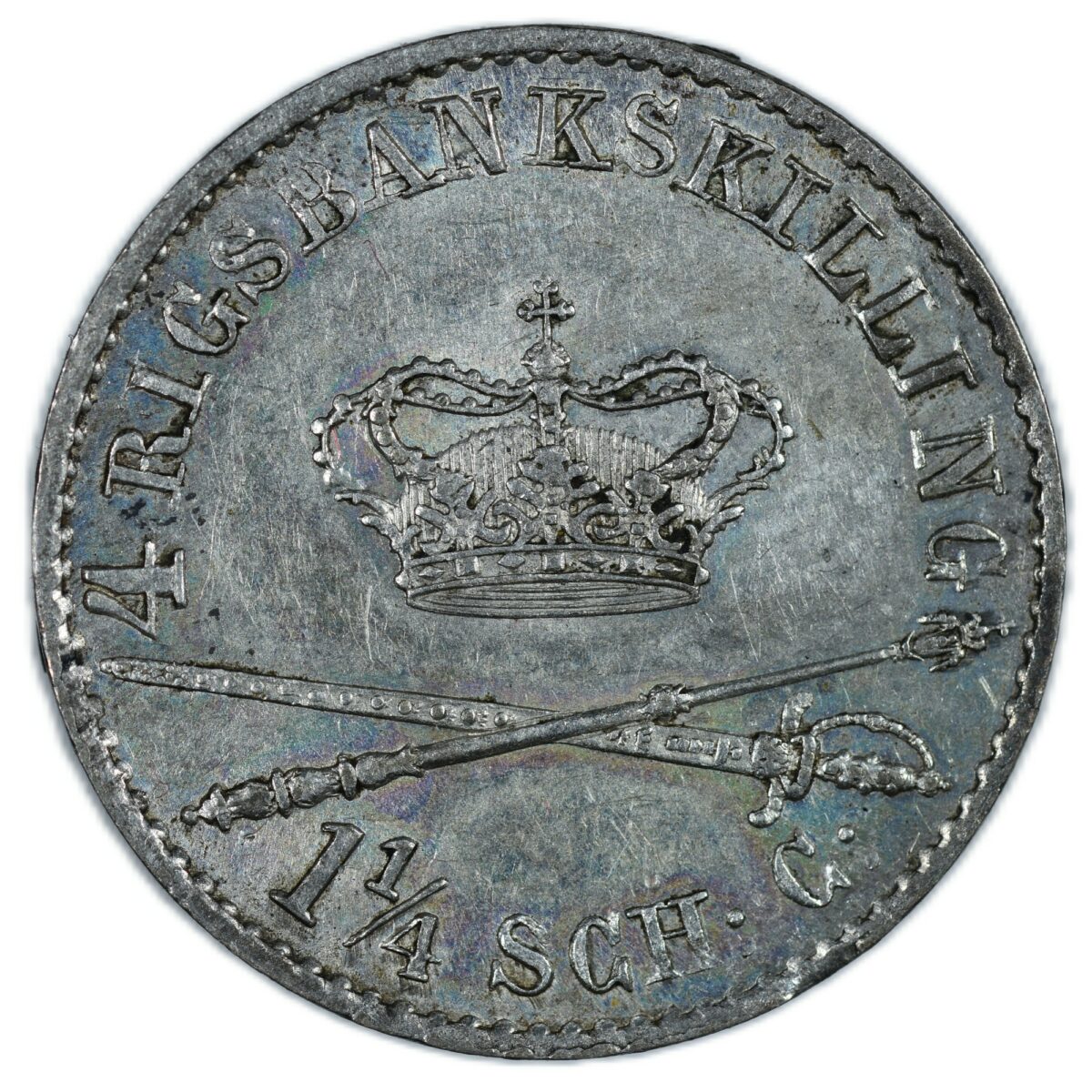 DANEMARK SCHILLING 1842 AVERS