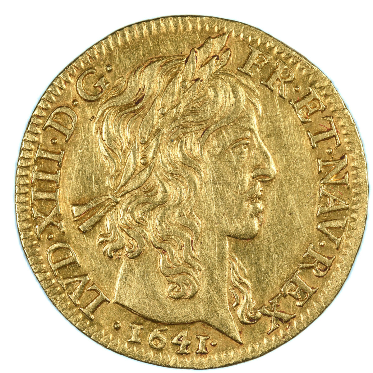 LOUIS XIII LOUIS OR 1641 PARIS AVERS