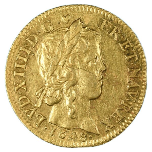 LOUIS XIV LOUIS OR 1648 PARIS AVERS