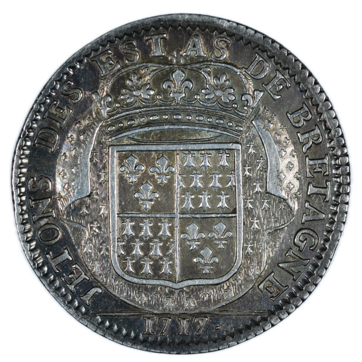 BRETAGNE JETON ARGENT 1717 REVERS