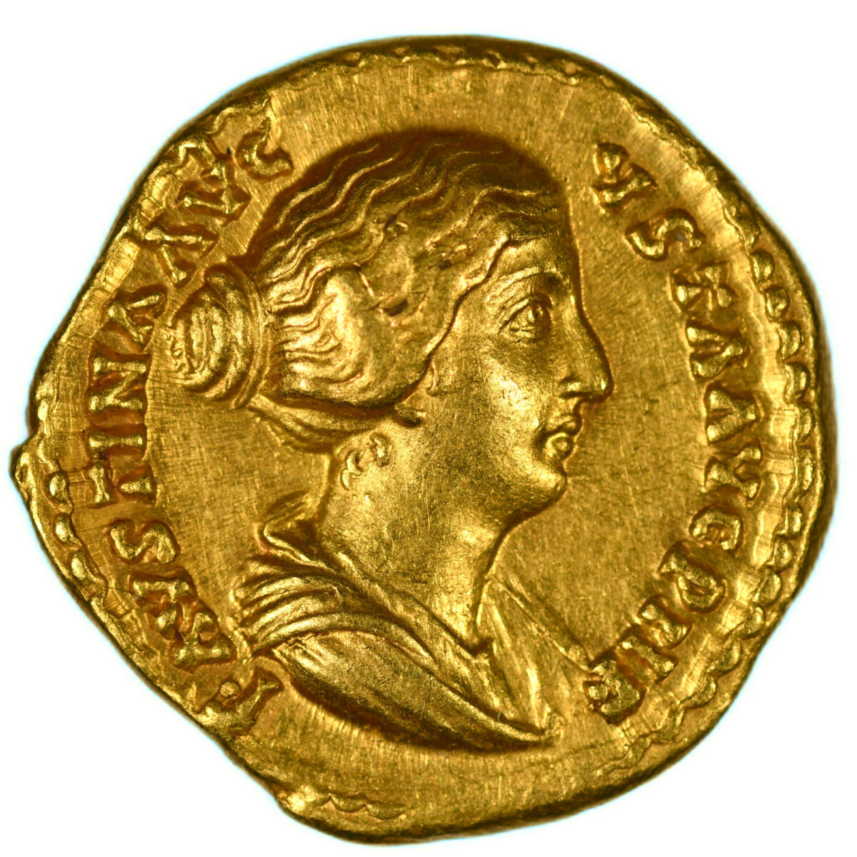 FAUSTINE II AUREUS ROME AVERS OR