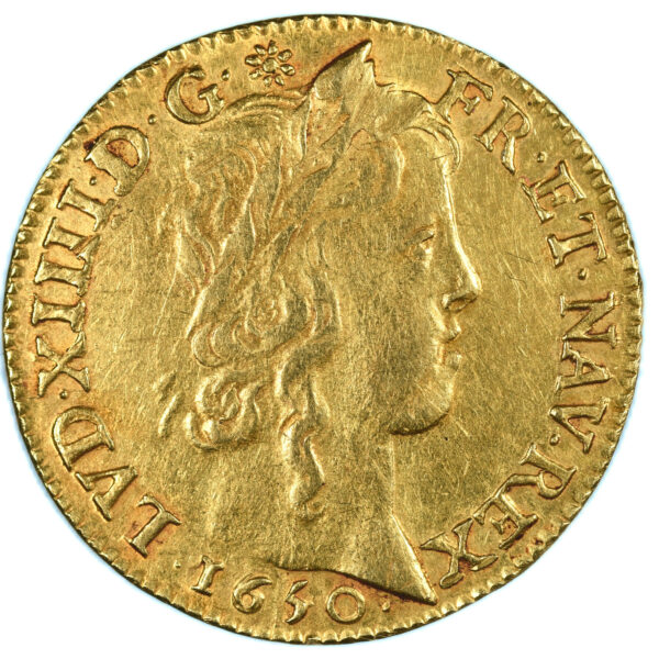 LOUIS XIV MECHE LONGUE OR 1650 PARIS AVERS