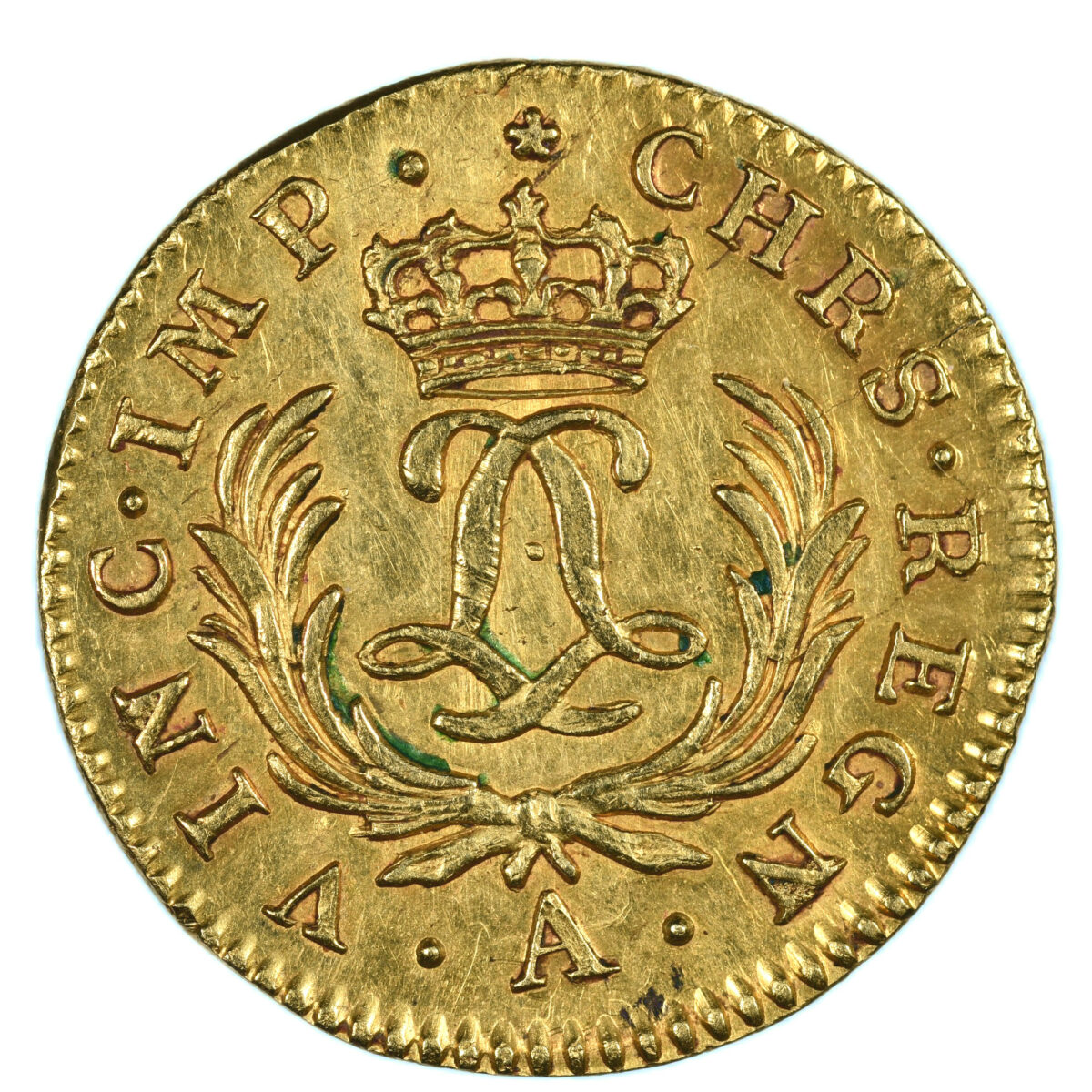 LOUIS XIV MIRLITON OR 1724 PARIS REVERS