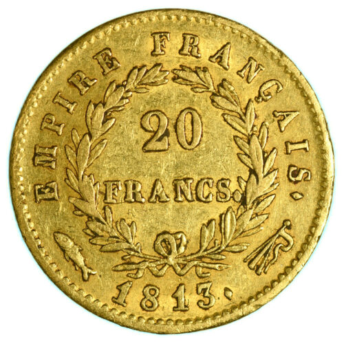 NAPOLEON 20 FRANCS OR 1813 UTRECHT AVERS 1