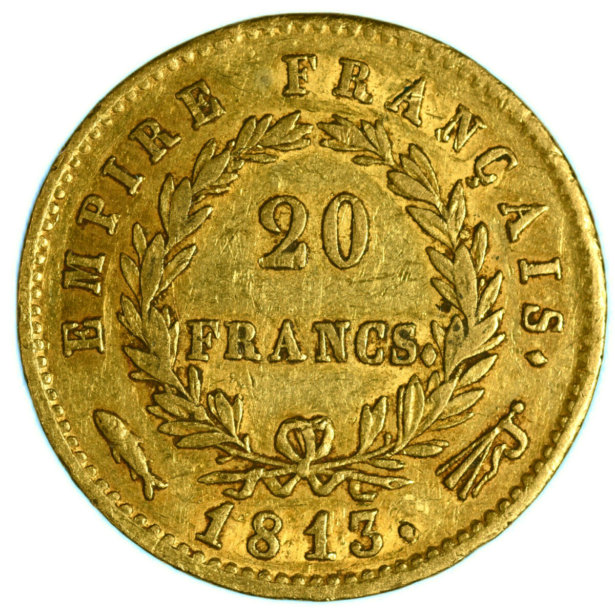 NAPOLEON 20 FRANCS OR 1813 UTRECHT AVERS 2