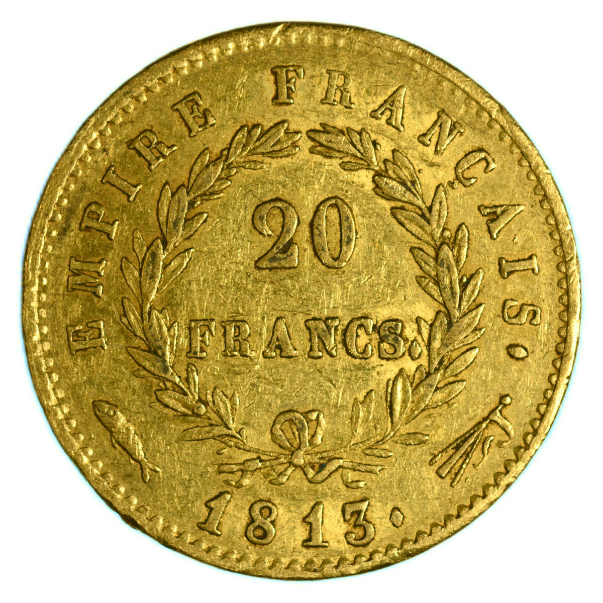 NAPOLEON 20 FRANCS OR 1813 UTRECHT AVERS 3