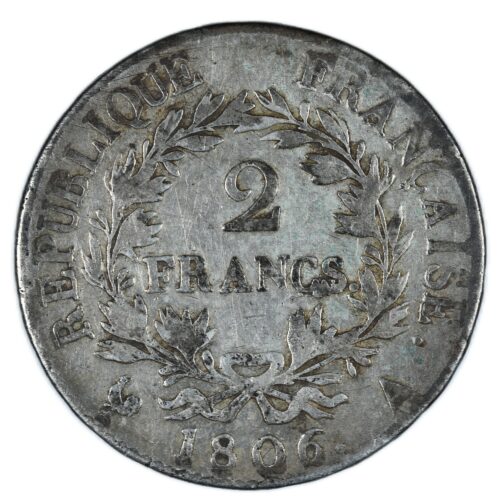 NAPOLEON I 2 FRANCS 1806 PARIS REVERS