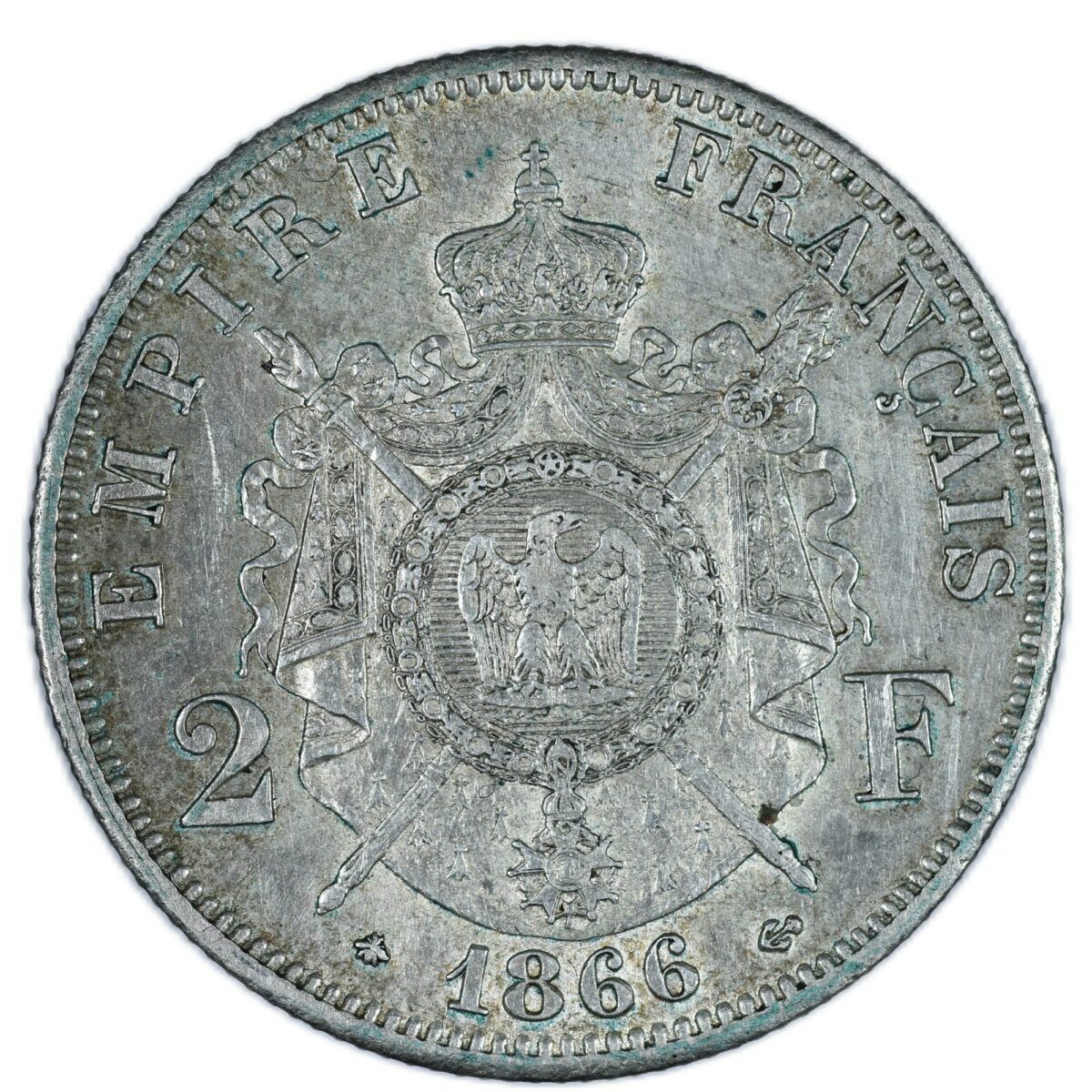 NAPOLEON III 2 FRANCS 1866 PARIS AVERS