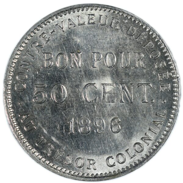 REUNION 50 CENTIMES 1896 AVERS